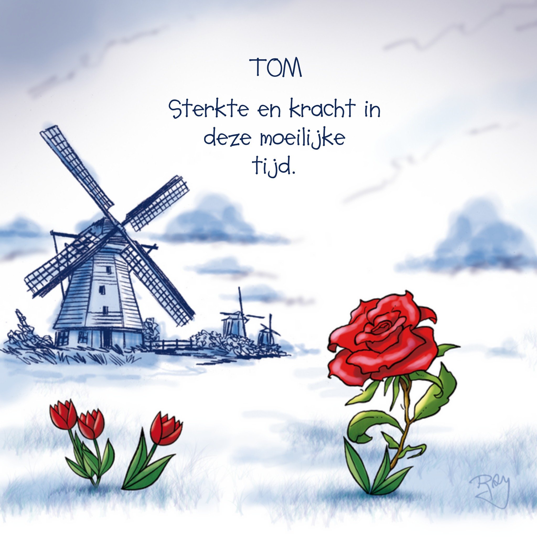 Old Dutch - Condoleancekaart - Sterkte 01-at