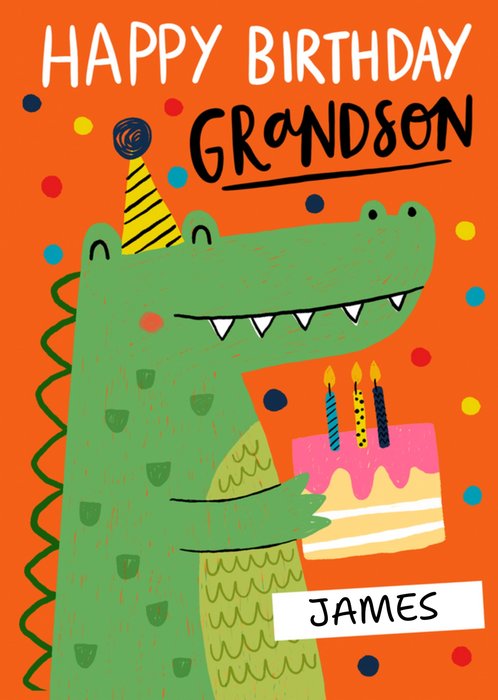 Greetz | Verjaardagskaart | krokodil met taart