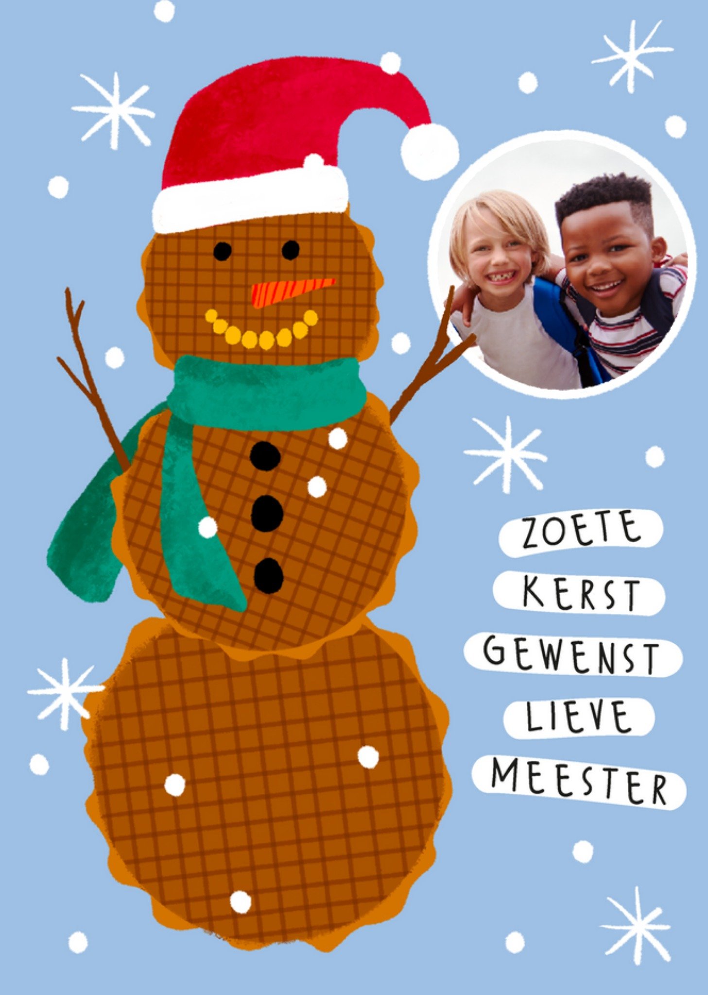 Greetz - Kerstkaart - Stroopwafels - Meester