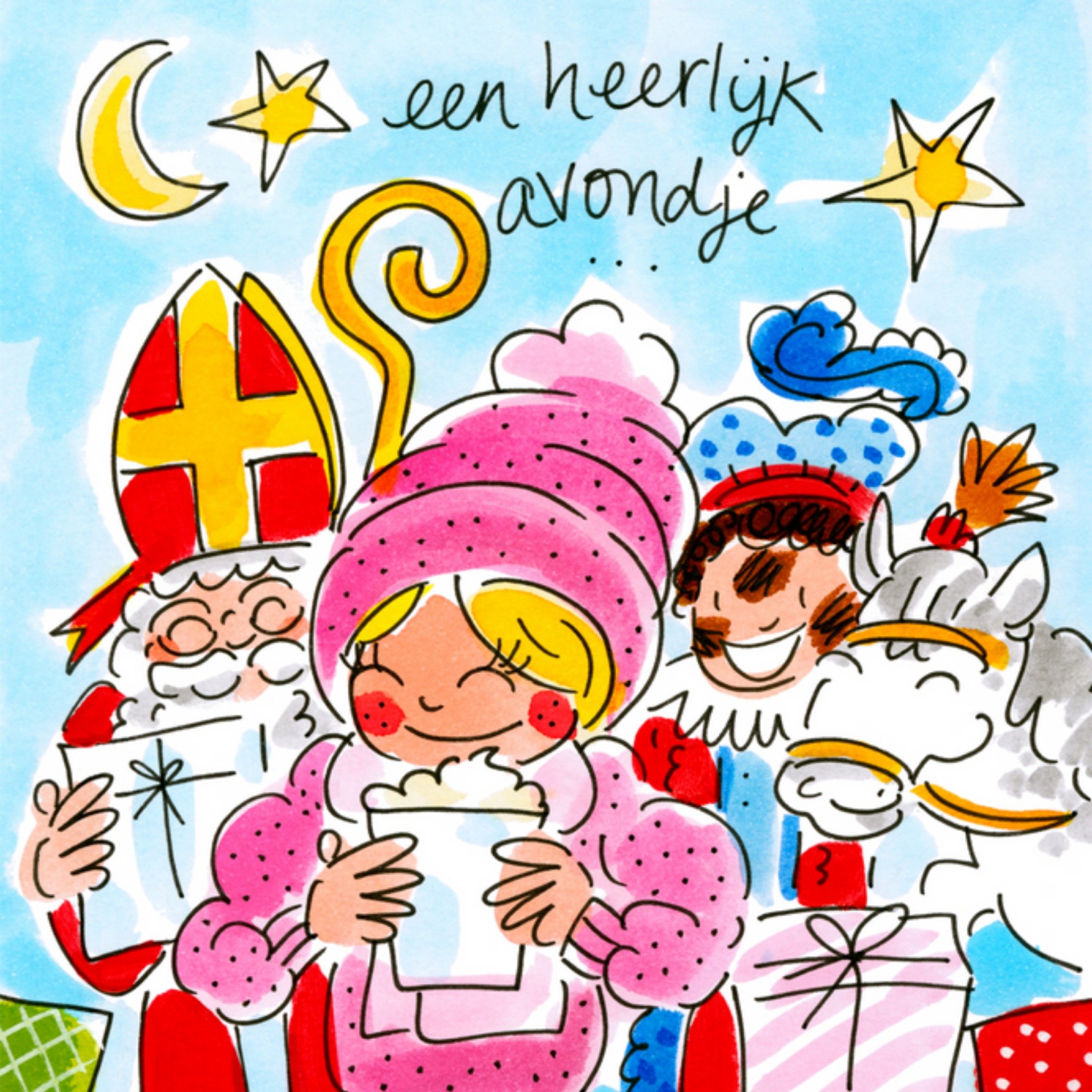 Blond Amsterdam - Sinterklaaskaart - illustratie
