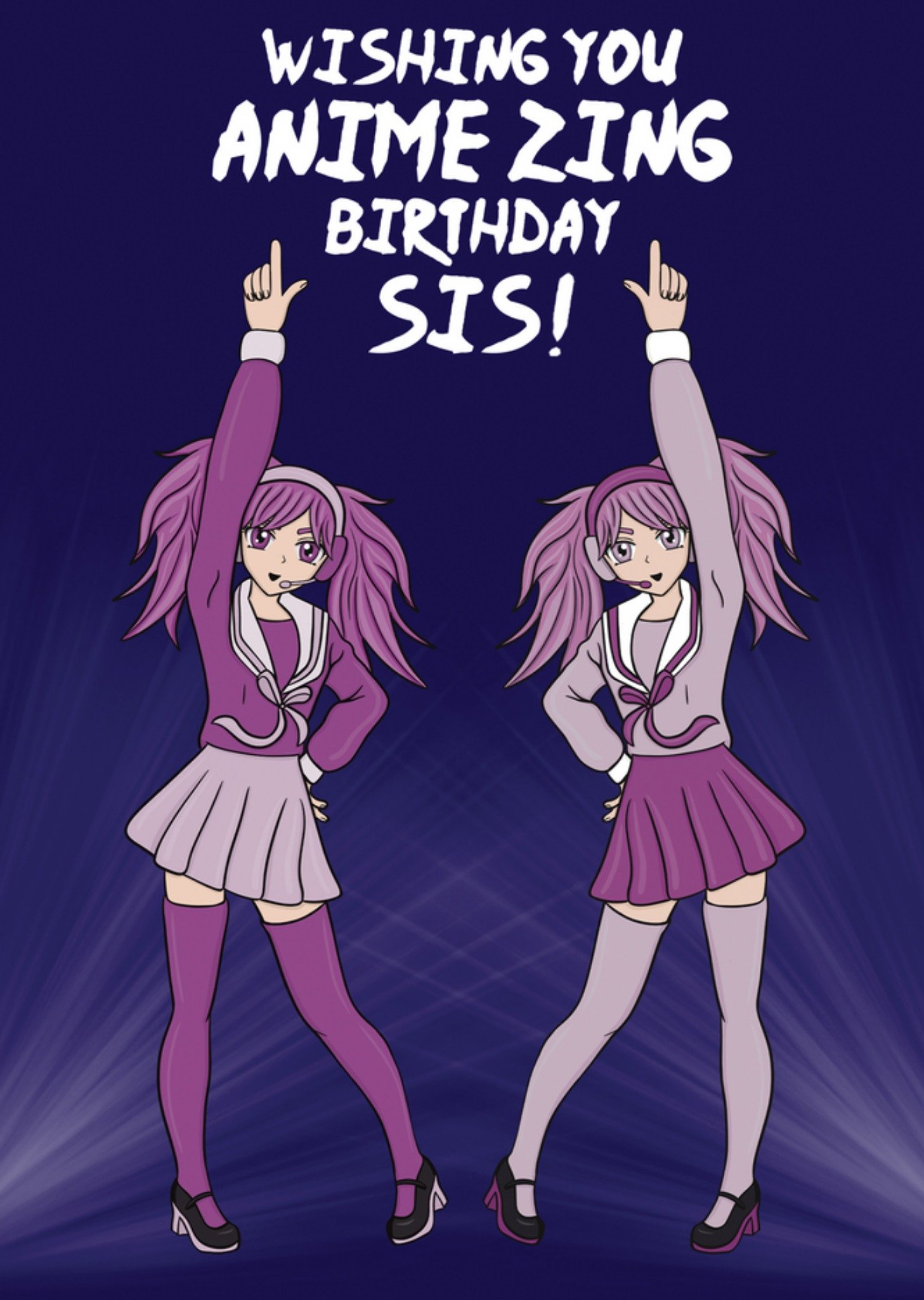 Cupsie's - Verjaardagskaart - Anime - Sis!