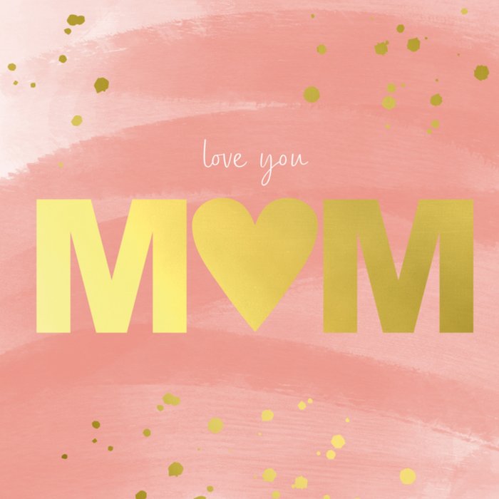 Tsjip | Moederdagkaart | Love you | Mom | Goud