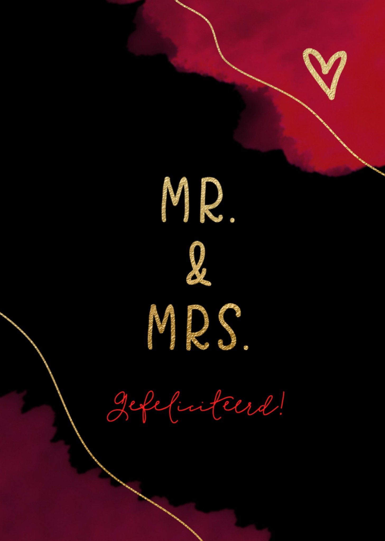 Luckz - Huwelijksfelicitatiekaart - Mr. Mrs.