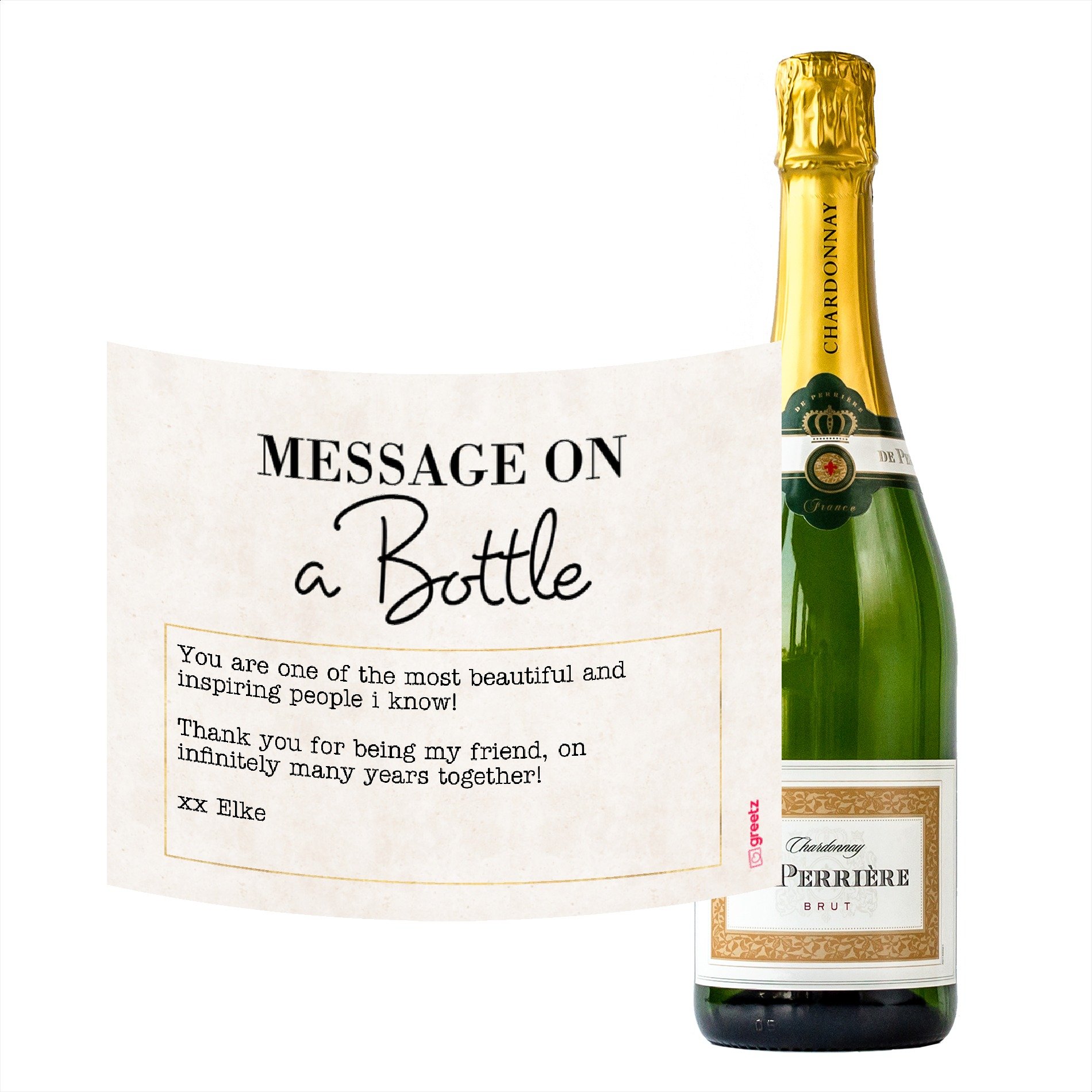 Perriere - Brut Chardonnay - Message on a bottle - 750ml