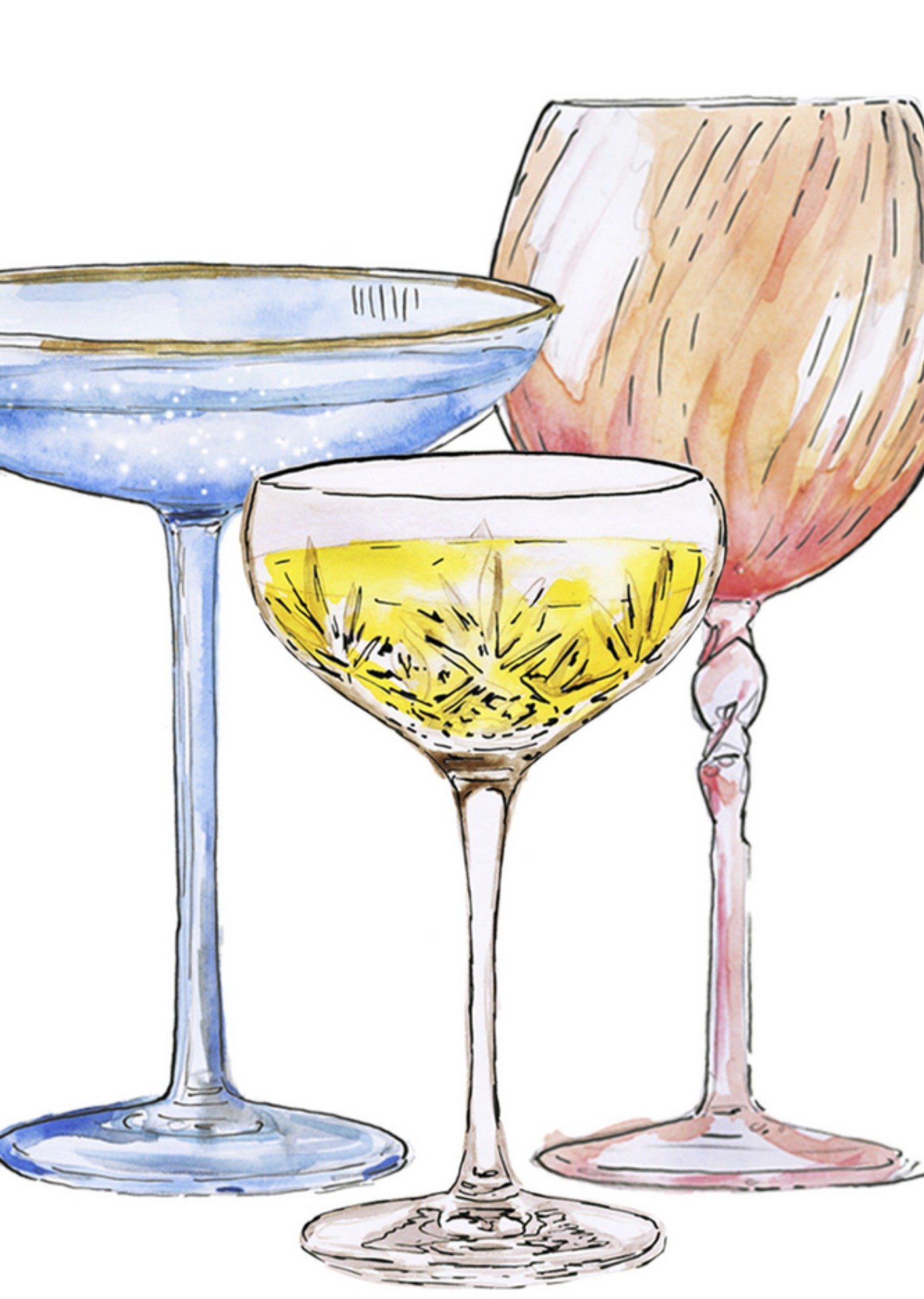 Marie Bodié - Zomaar - Cocktail glazen
