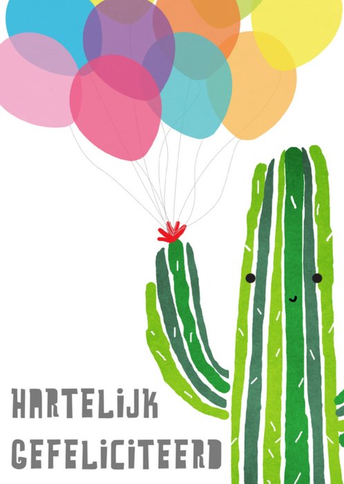 Greetz | Verjaardagskaart | cactus | ballon