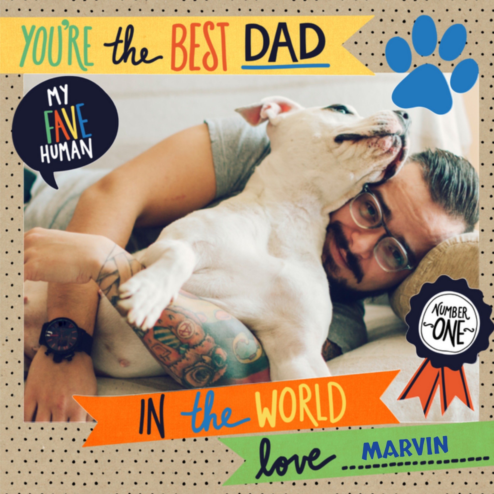 Vaderdagkaart - hond - animal dad