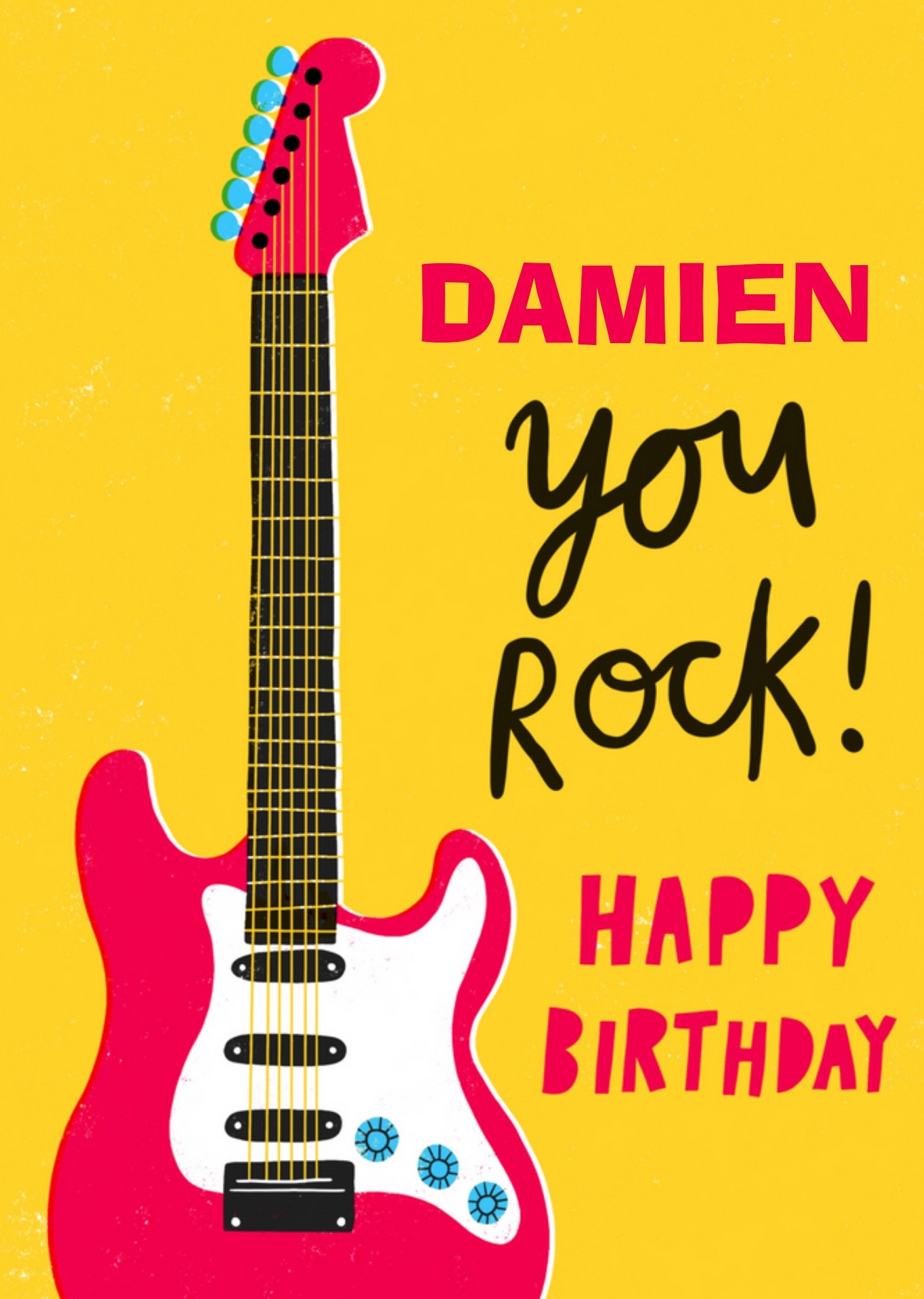 Verjaardagskaart - you rock met naam