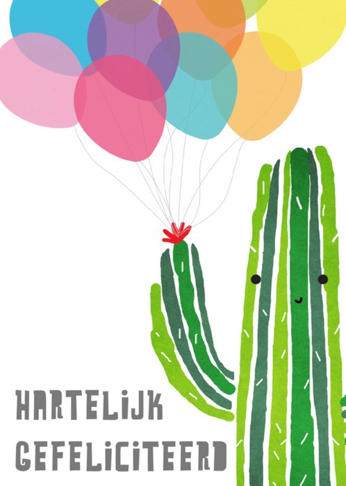 Greetz | Verjaardagskaart | cactus | ballon