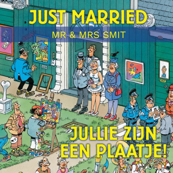 Jan van Haasteren | Huwelijkskaart | met naam