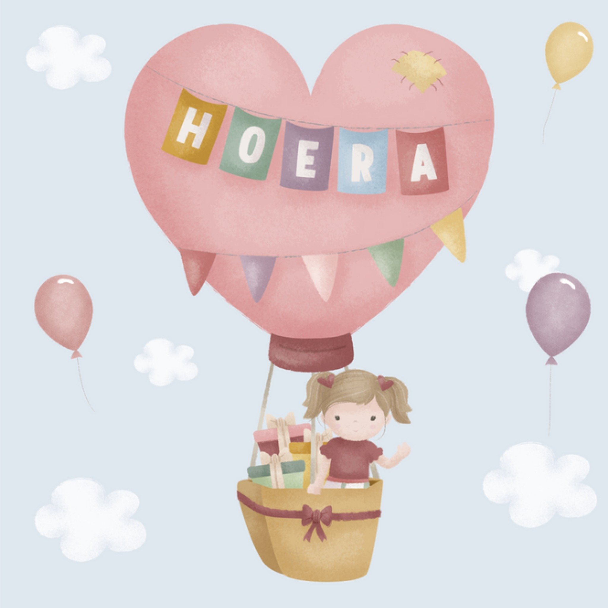 Little Dutch - Verjaardagskaart - Heteluchtballon