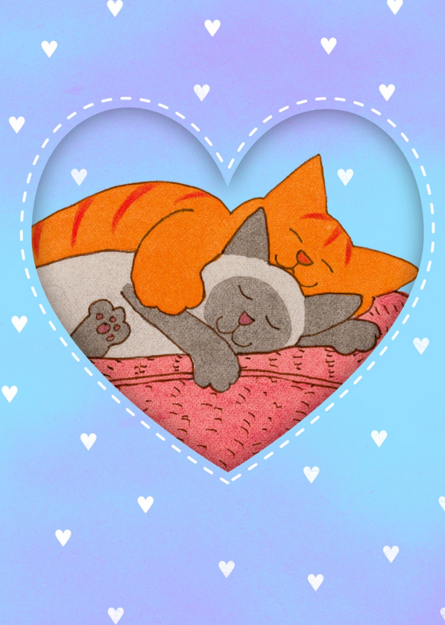 Dikkie Dik - Valentijnskaart - katten - hartje