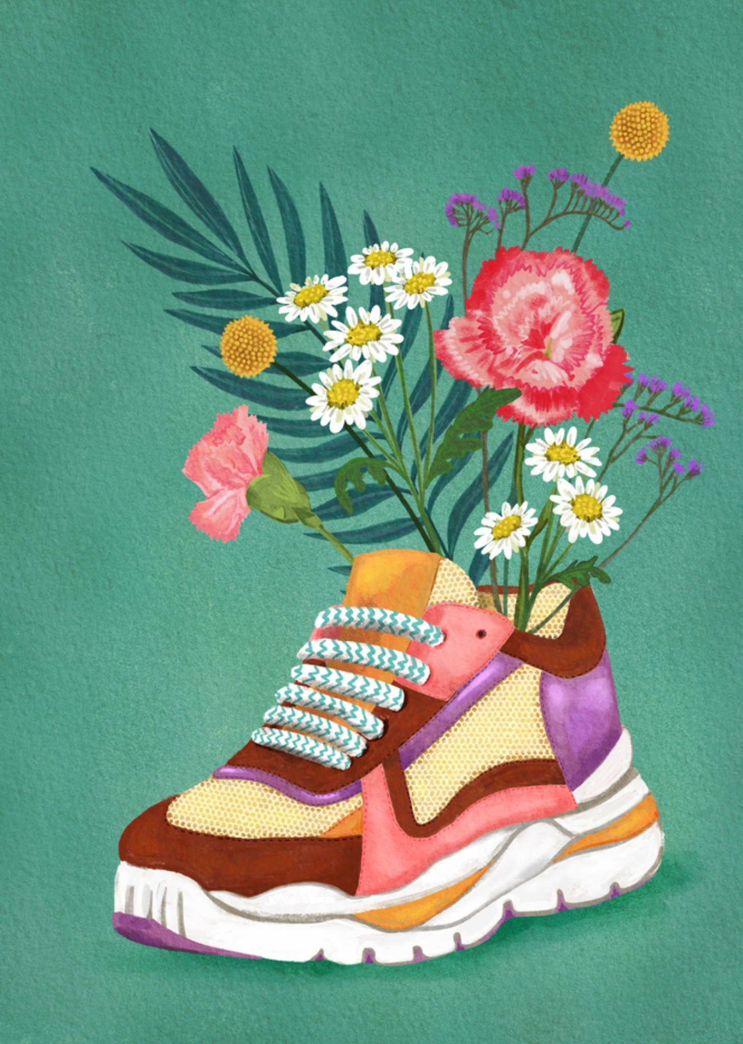 Petit Konijn - Zomaarkaart - sneaker - bloemen 68
