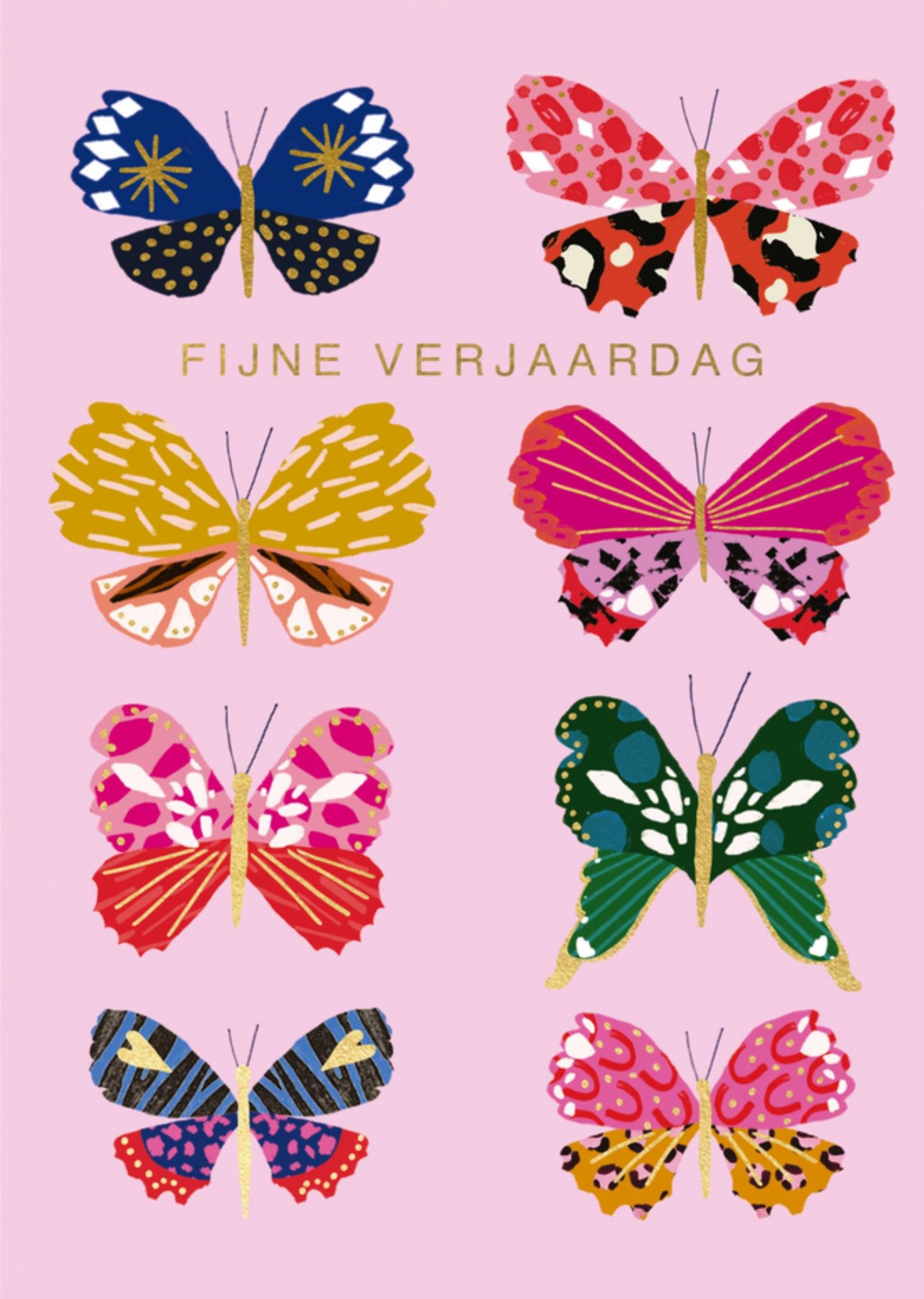 Abacus - Verjaardagskaart - vlinders - kleurrijk