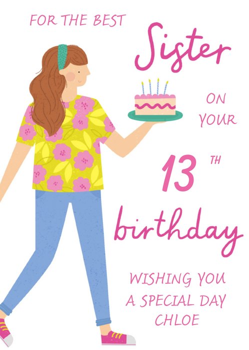 Greetz | Verjaardagskaart | 13 jaar | zus