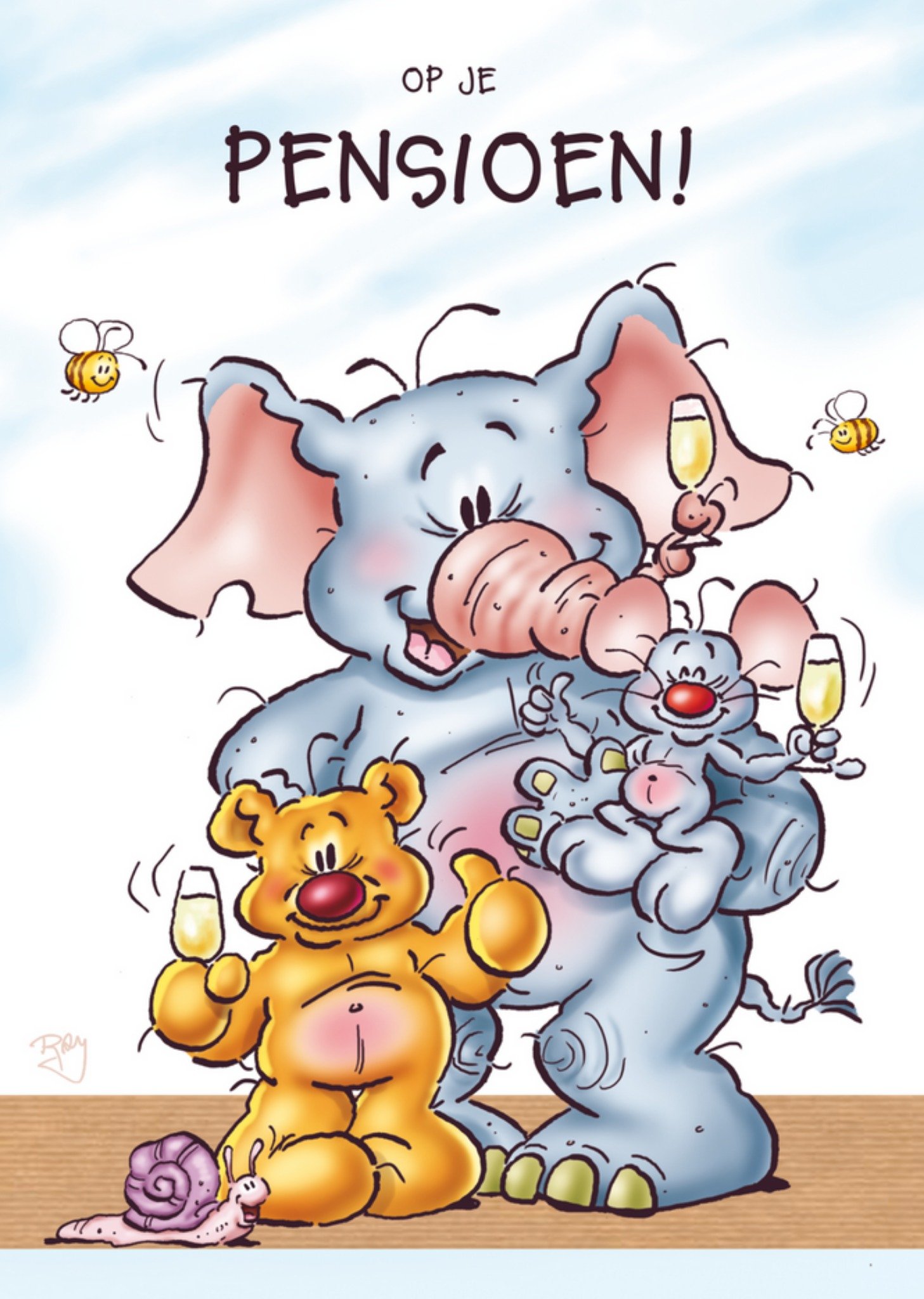 Doodles - Pensioen kaart - olifant