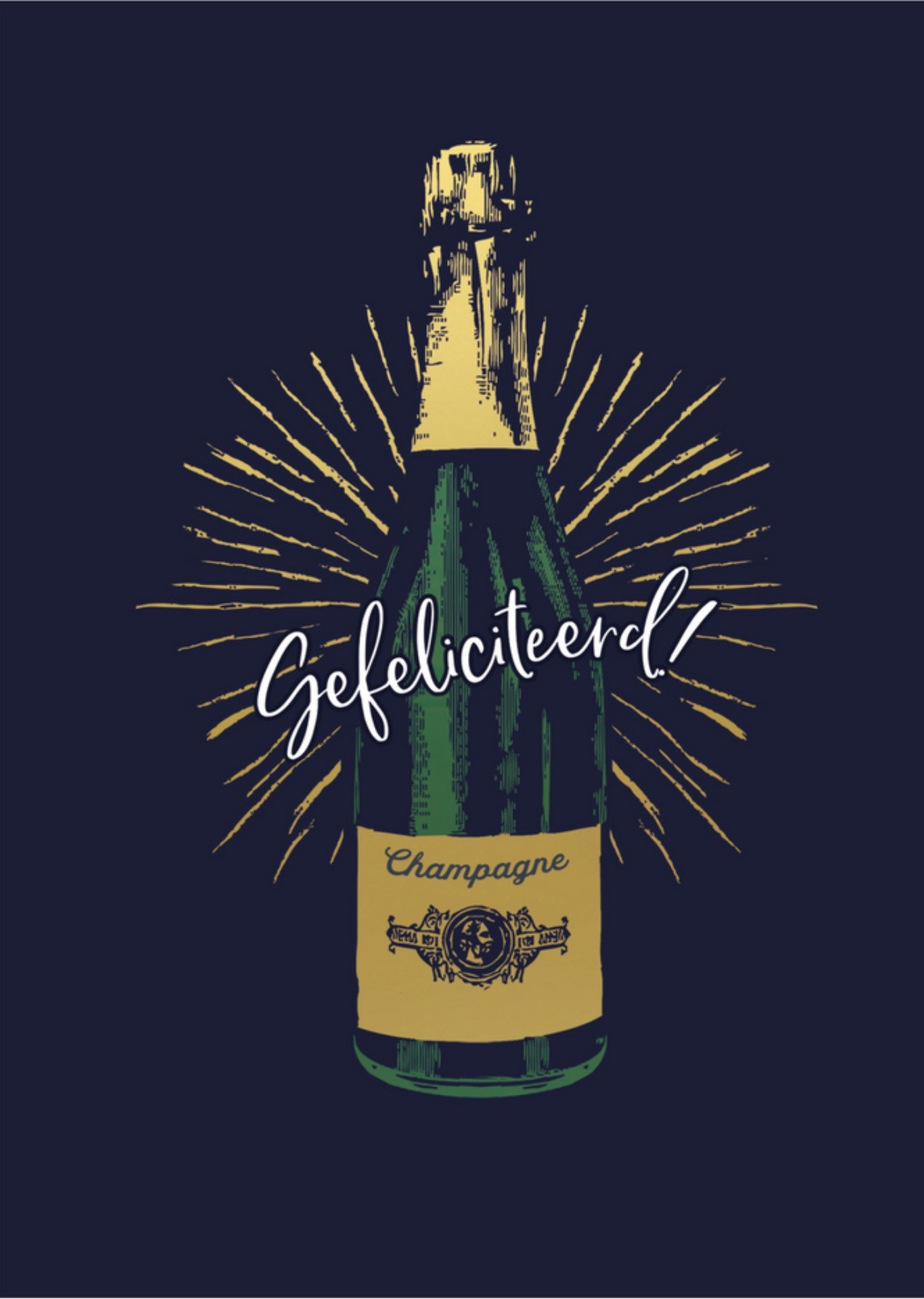 Paperclip - Felicitatiekaart - Champagne