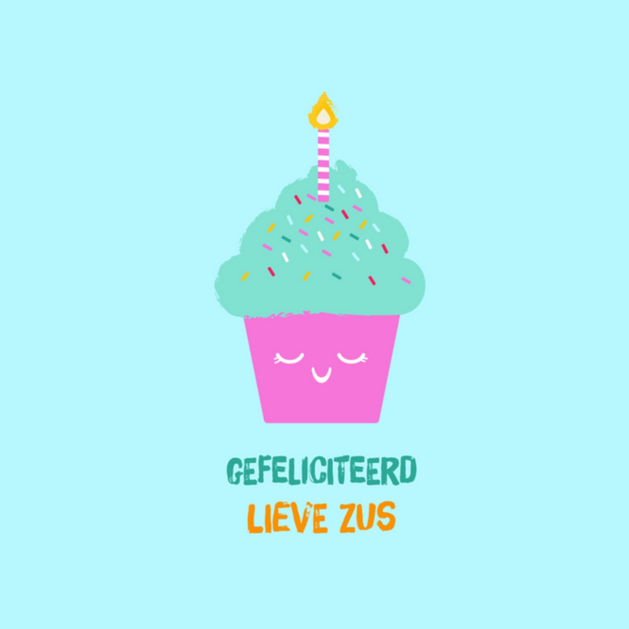 Verjaardagskaart - Cupcake - Zus