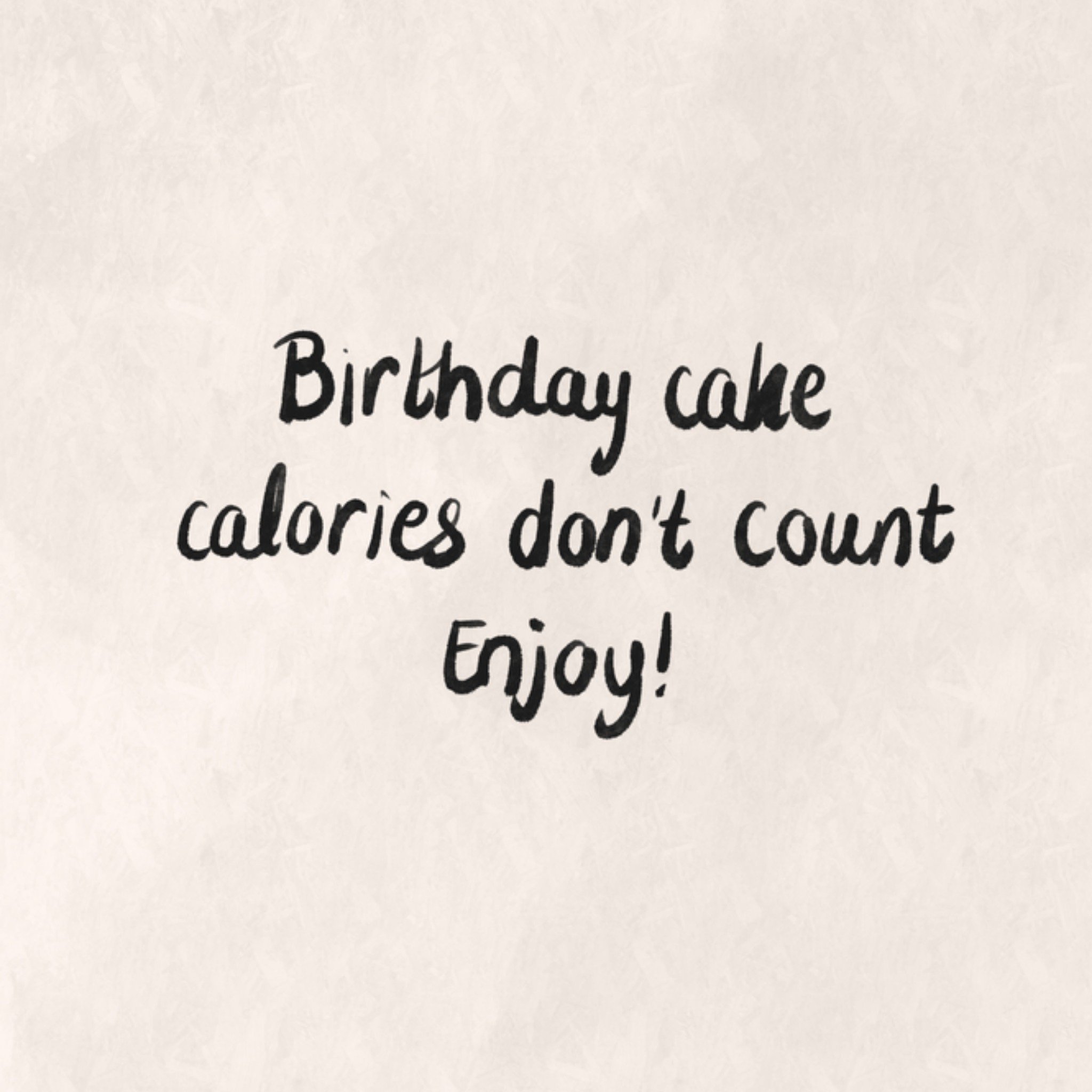 Verjaardagskaart - calories - cake