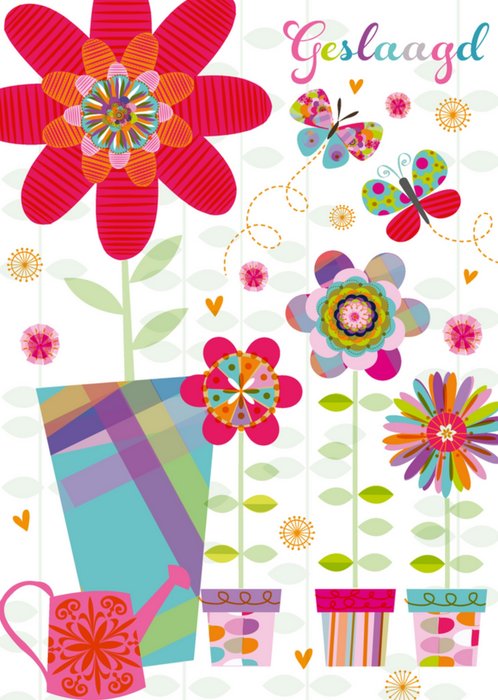 Paperclip | Geslaagd kaart | bloemen