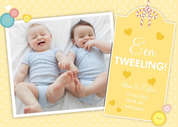 Greetz | Geboortekaart | fotokaart | tweeling