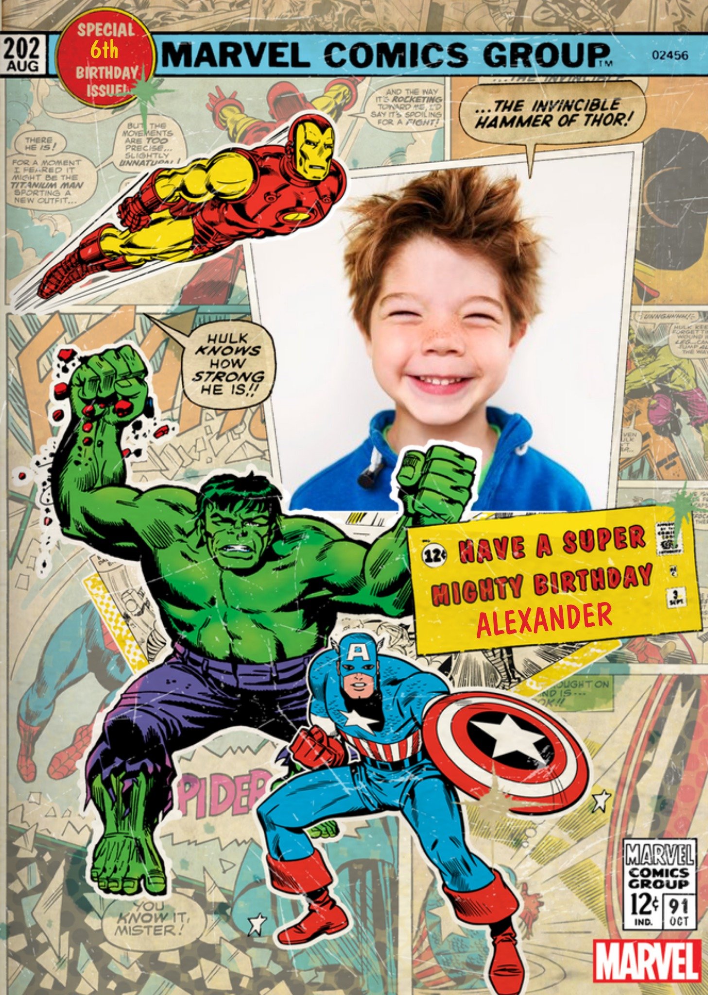 Marvel - Verjaardagskaart - met foto en naam
