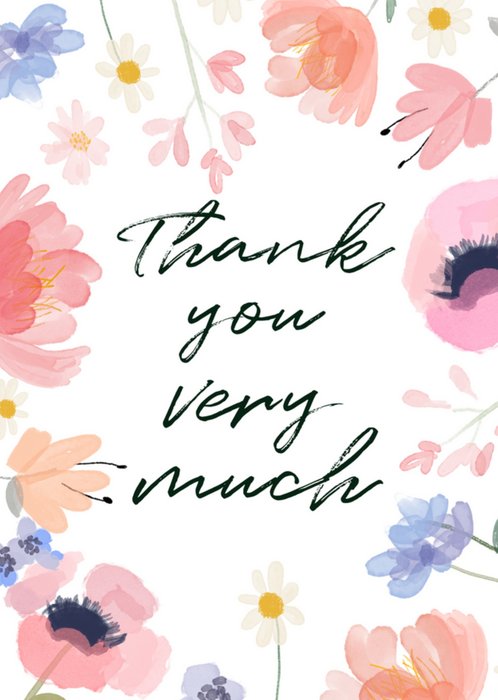 Minikaart | Bedankt | bloemen