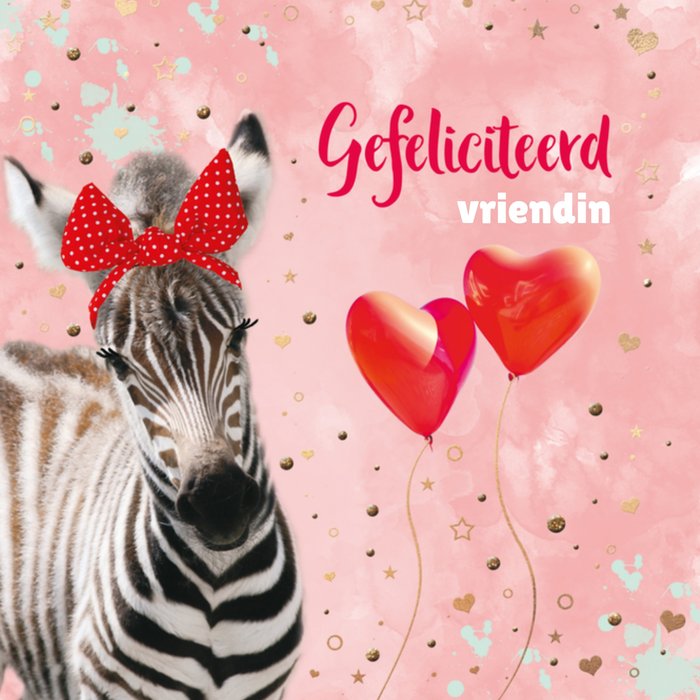 TMS | Verjaardagskaart | zebra | vriendin