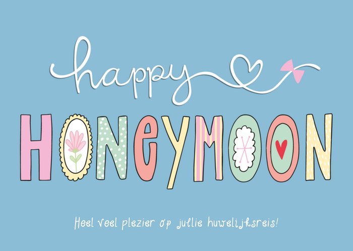 Funny Side Up | Huwelijkskaart | Happy Honeymoon