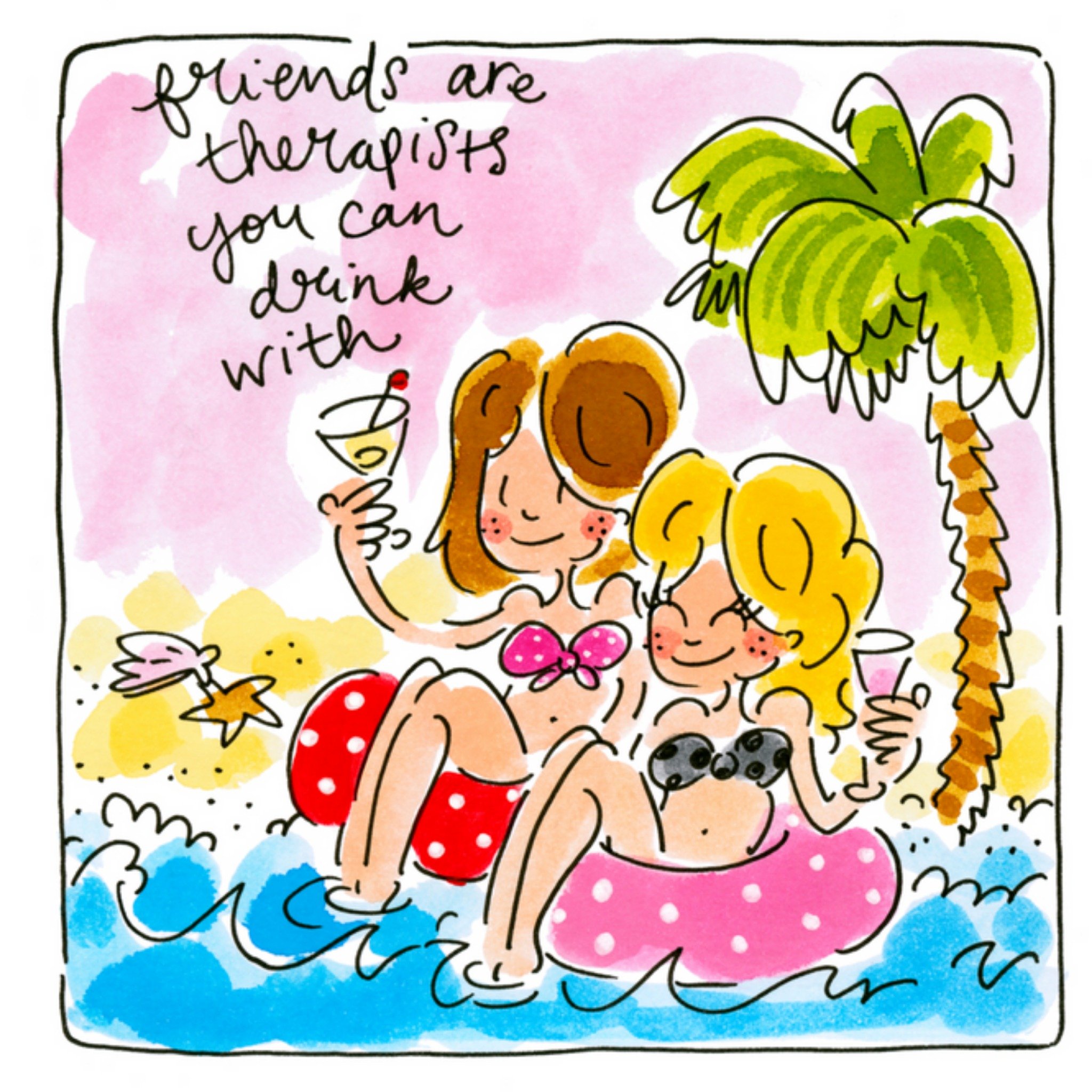 Blond Amsterdam - Vriendschapskaart - zwemmen