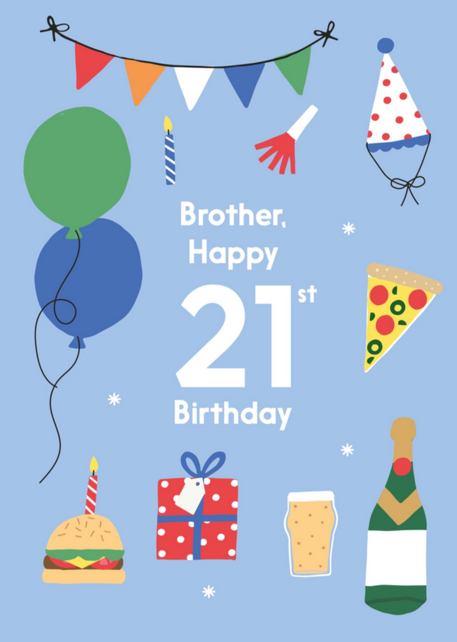 Verjaardagskaart - 21st birthday brother