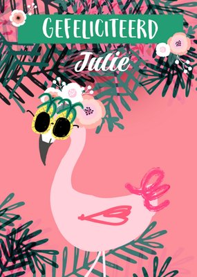Greetz | Verjaardagskaart | flamingo met naam
