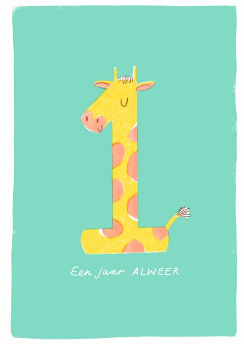 Jess Rose | Verjaardagskaart | giraf | 1 jaar