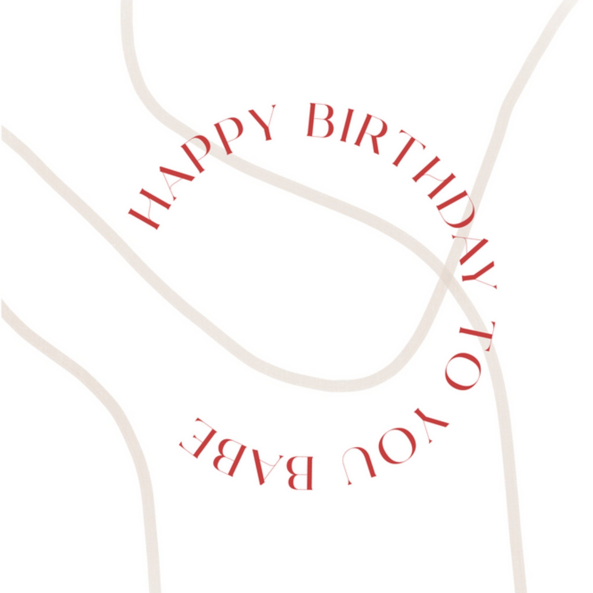 Verjaardagskaart - minimalistisch - babe