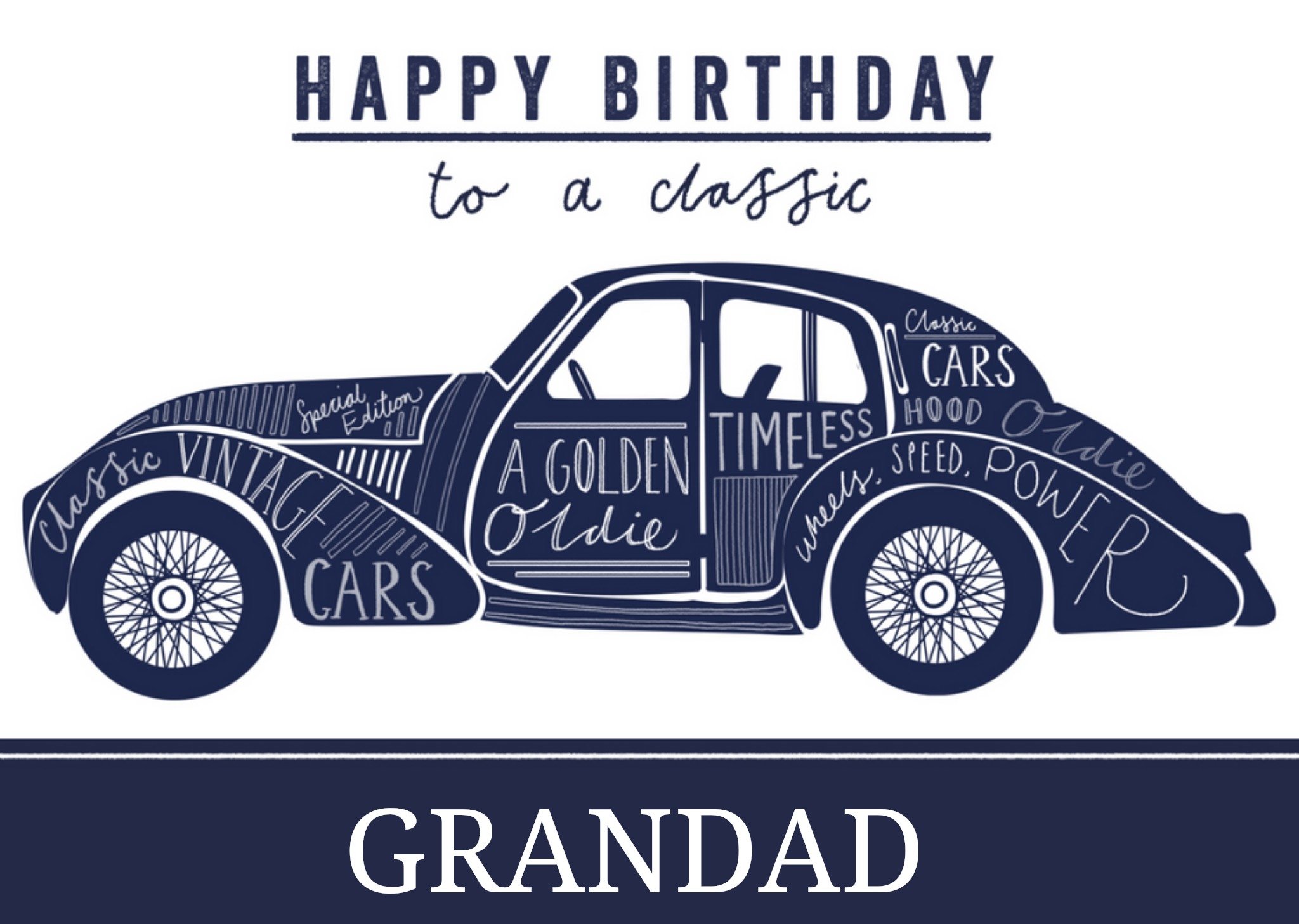Verjaardagskaart - A classic car