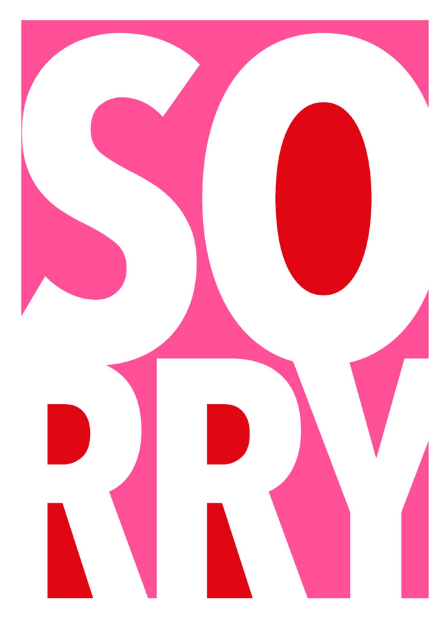 Greetz - Sorry kaart - roze - letters