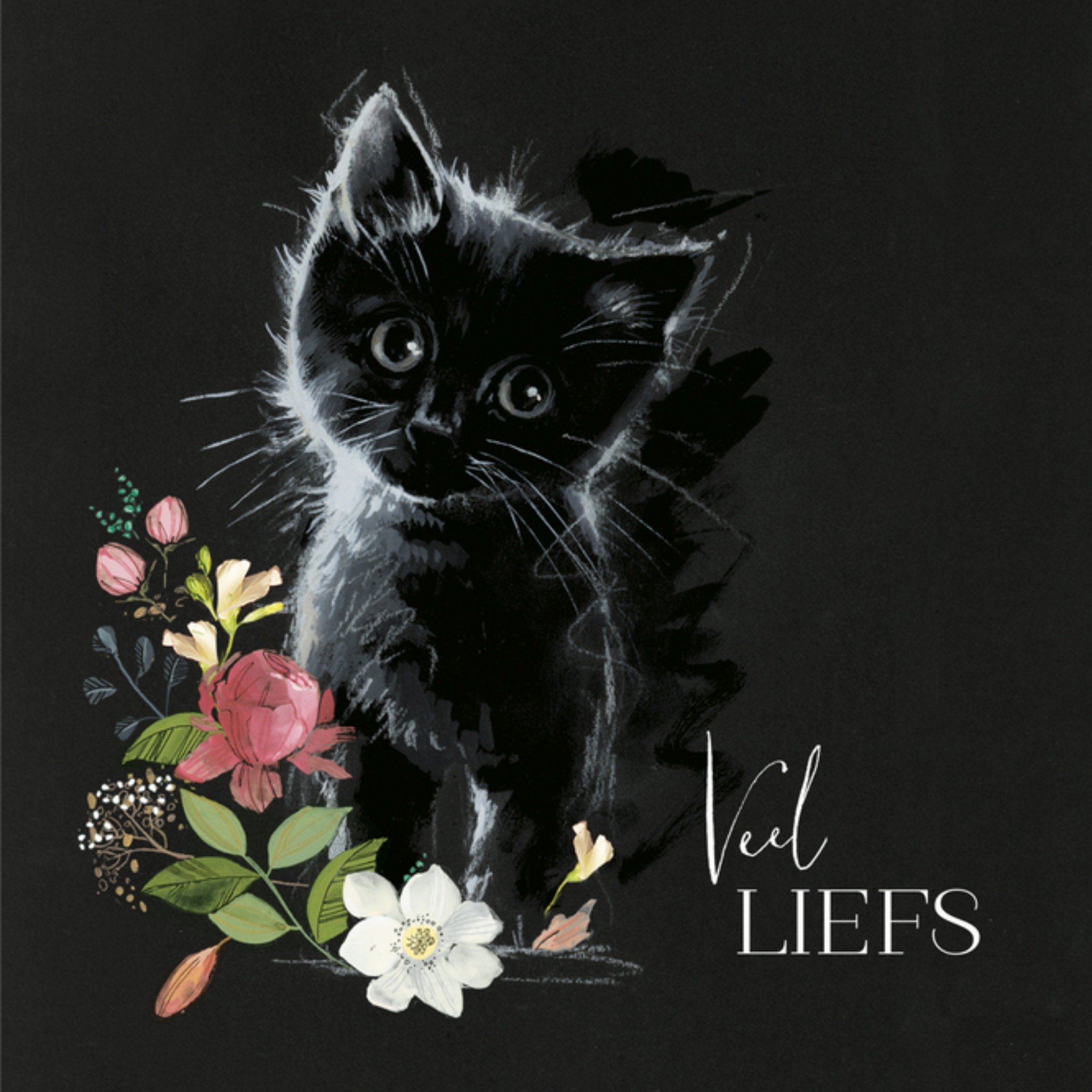 UK Greetings - Zwarte kat - Veel liefs