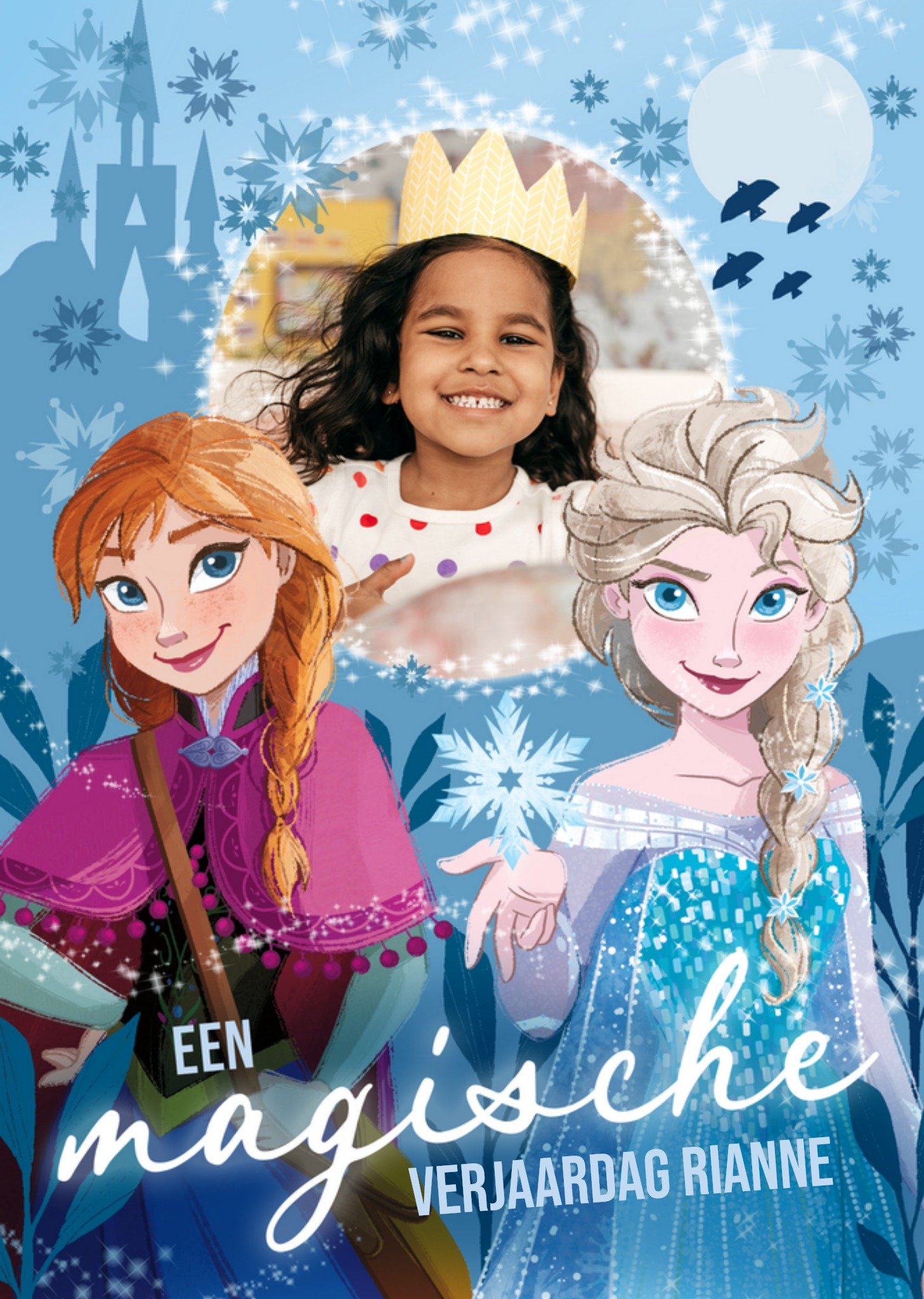 Frozen - Verjaardagskaart - Elsa en Anna - Met foto en naam