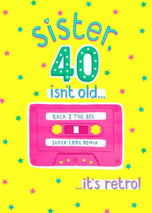 Greetz | Verjaardagskaart | cassette sister 40