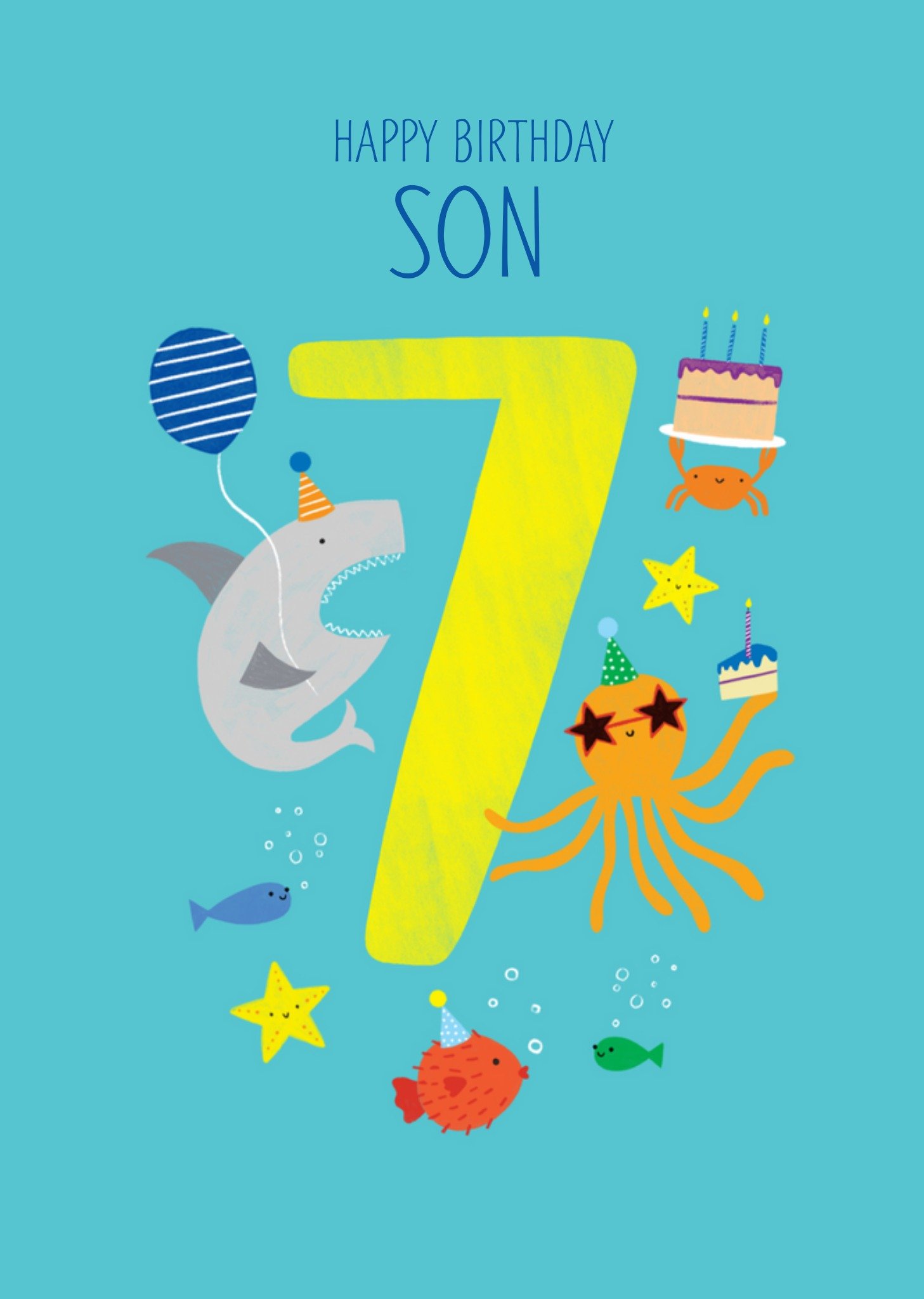 Paperlink - Verjaardagskaart - haai - 7 - zoon