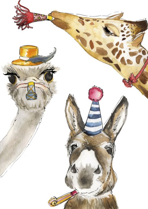 Marie Bodie | Verjaardagskaart | giraf | ezel
