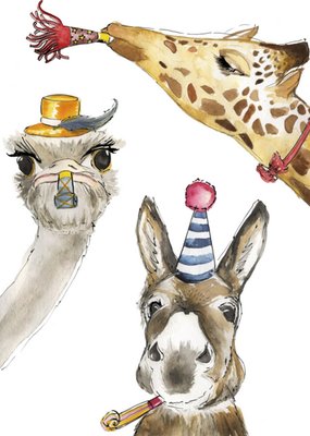 Marie Bodie | Verjaardagskaart | giraf | ezel