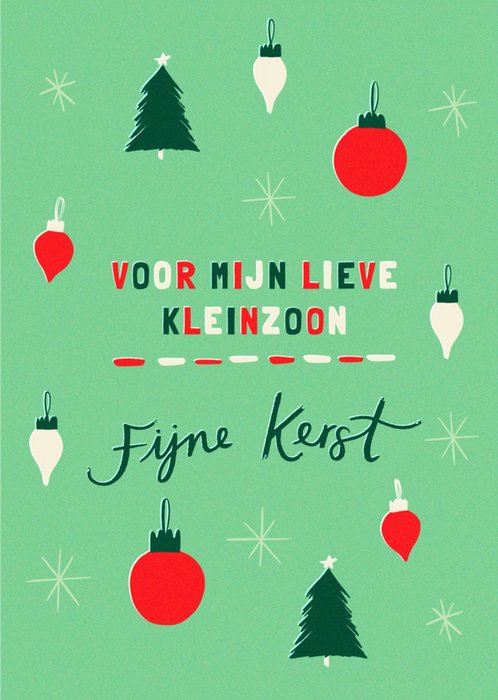 Greetz | Kerstkaart | Kerstballen | Lieve Kleinzoon