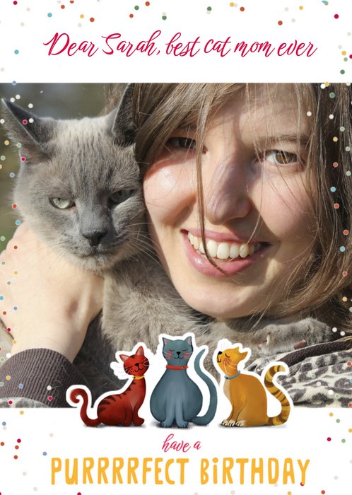 Patricia Hooning | Verjaardagskaart | Met foto | Cat mom
