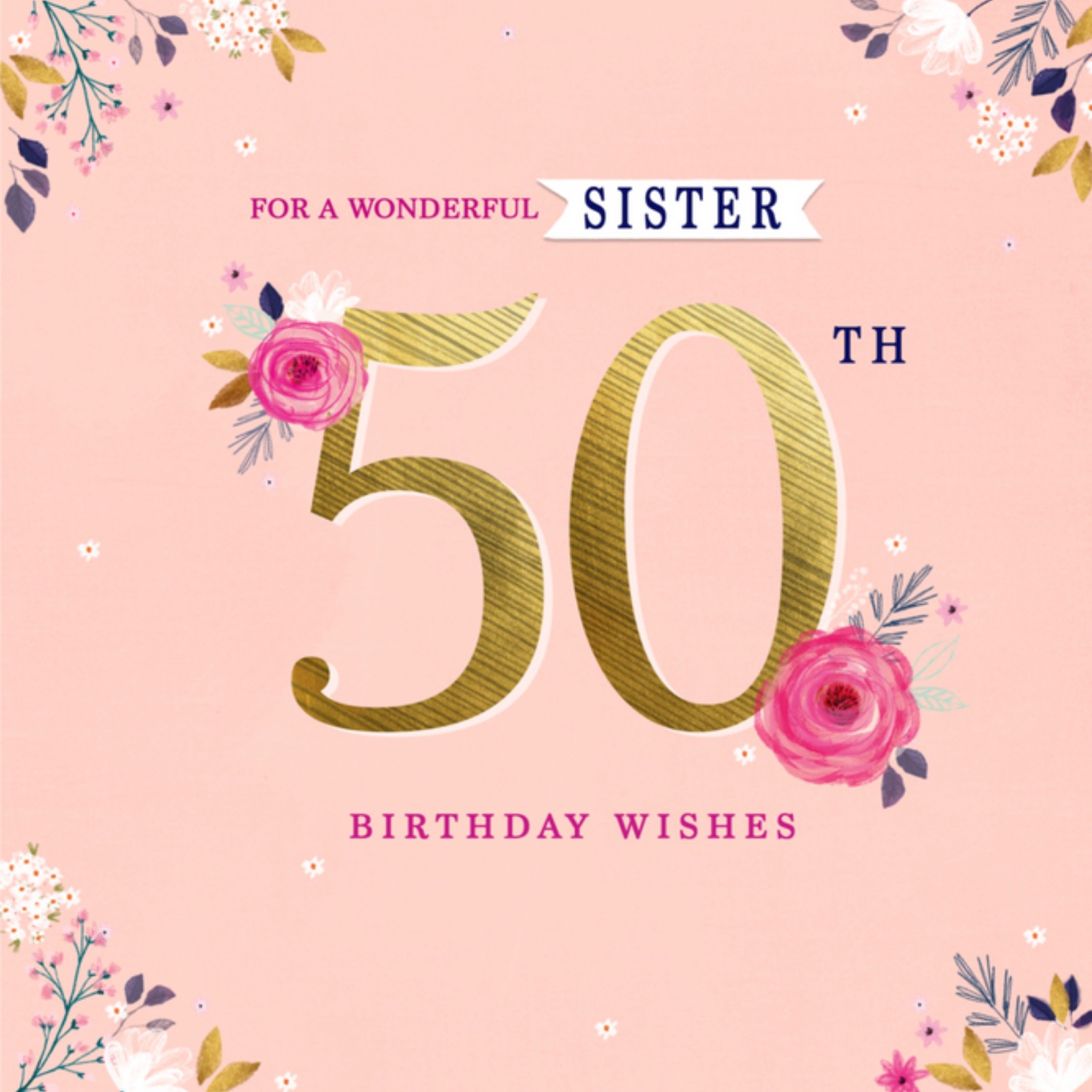 Verjaardagskaart - 50th birthday wishes