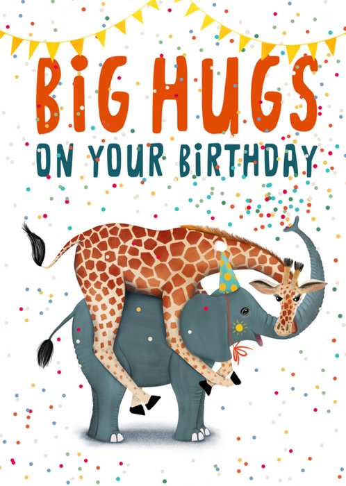 Patricia Hooning | Verjaardagskaart | Big hugs | Dieren