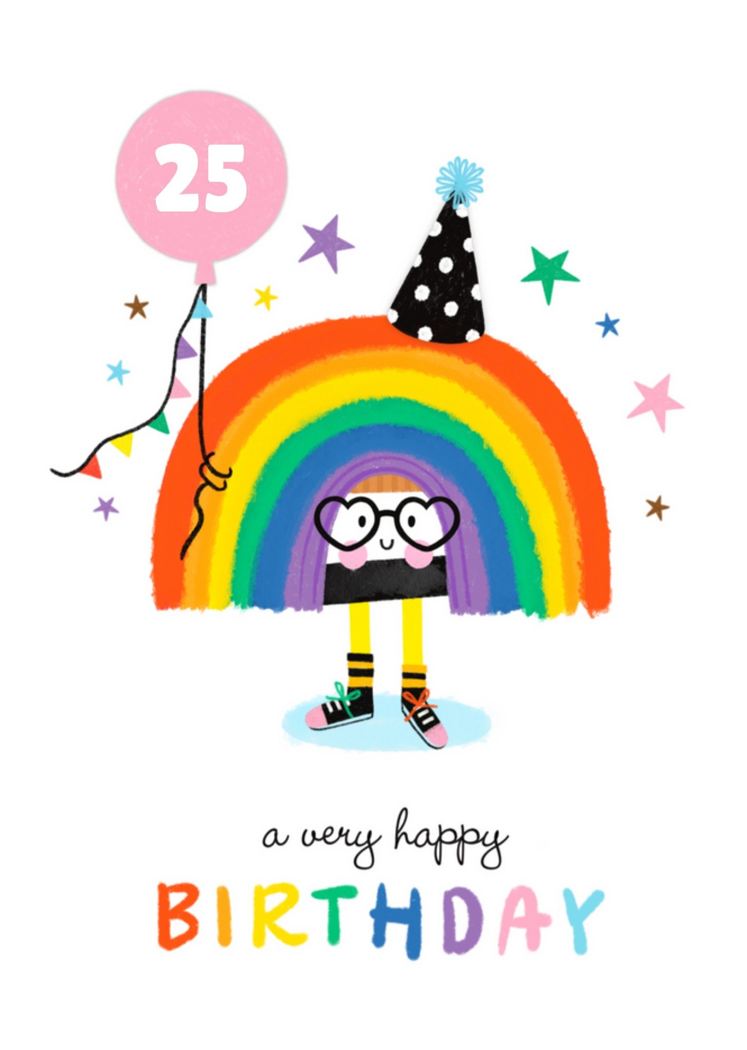 Marieke Witke - Verjaardagskaart - Aanpasbare leeftijd - Regenboog