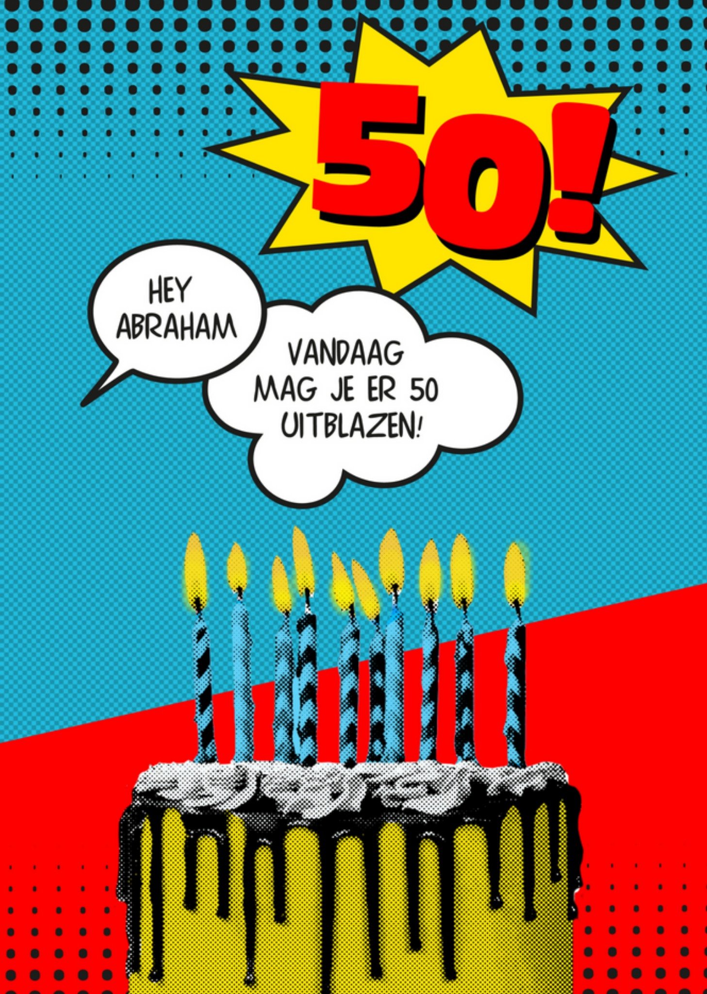 Verjaardagskaart - 50 jaar - taart