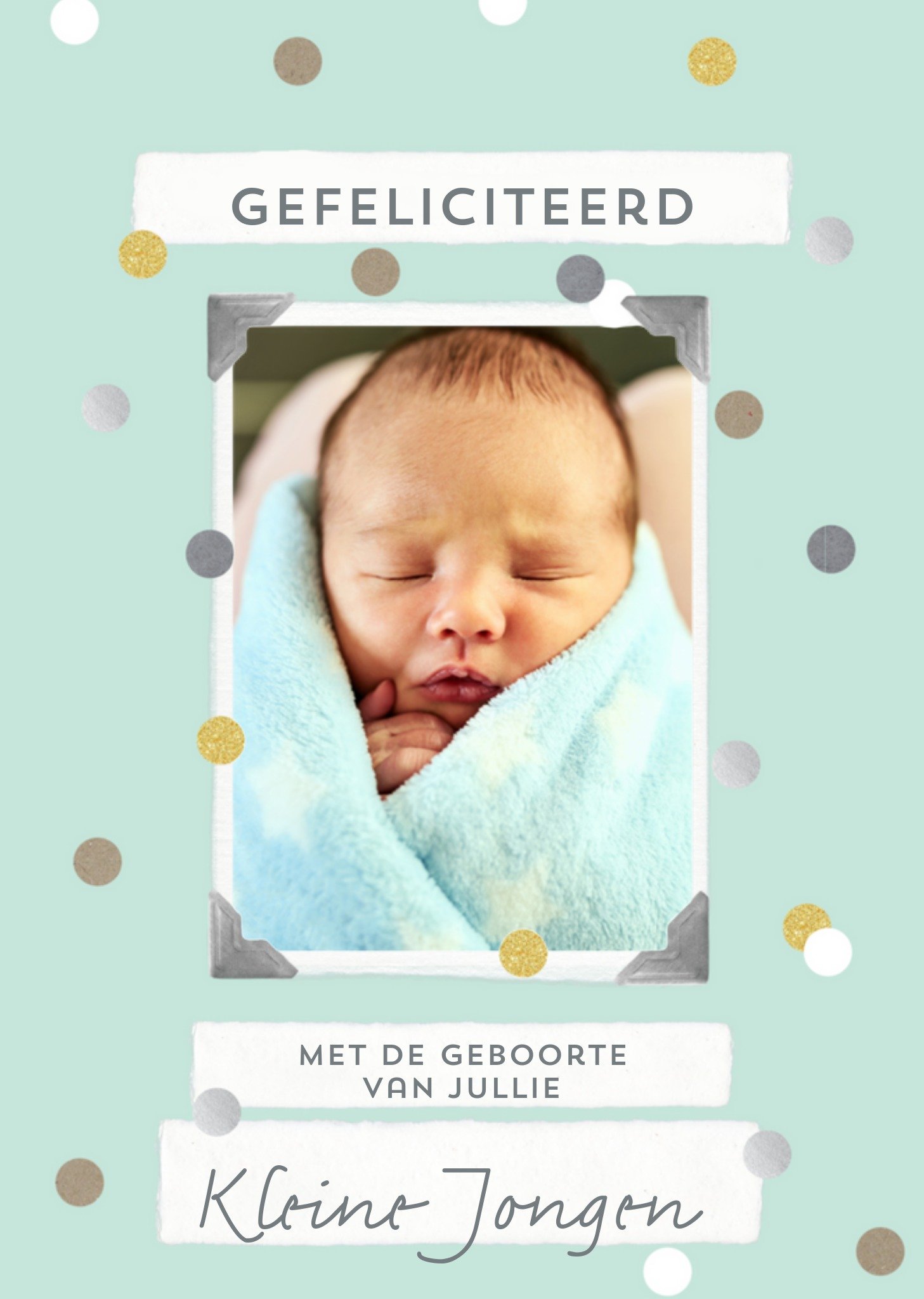 Geboortekaart - kleine jongen - fotokaart