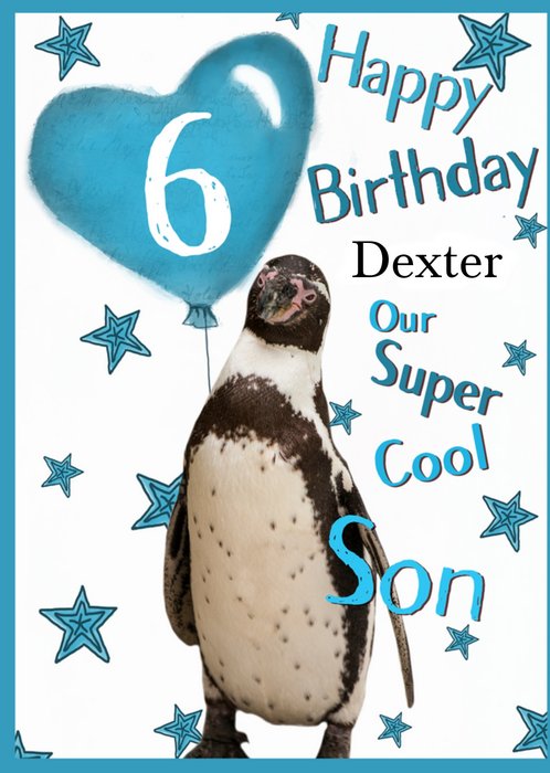 Alex Sharp | Verjaardagskaart | pinguin | 6 jaar